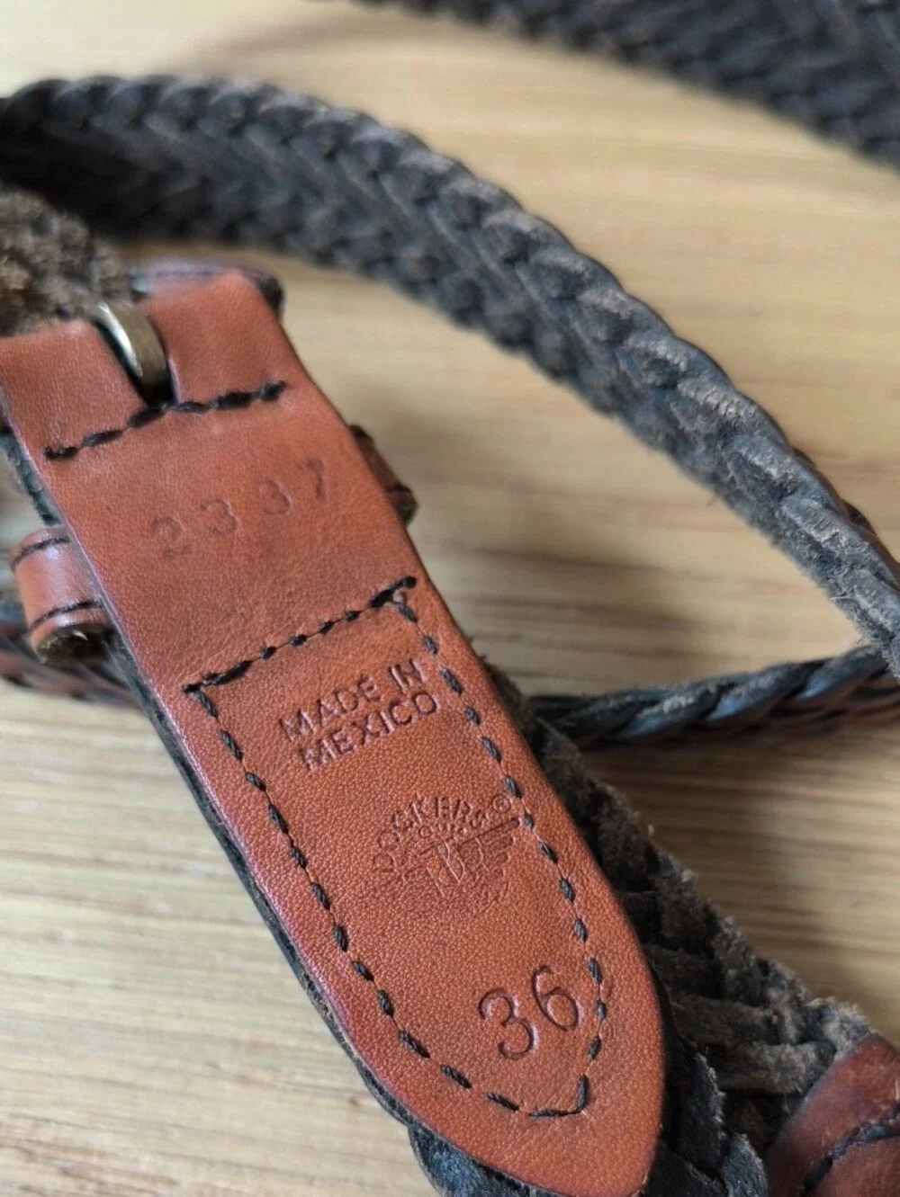 Dockers Woven Leather Belt in Brown and Dark Brown